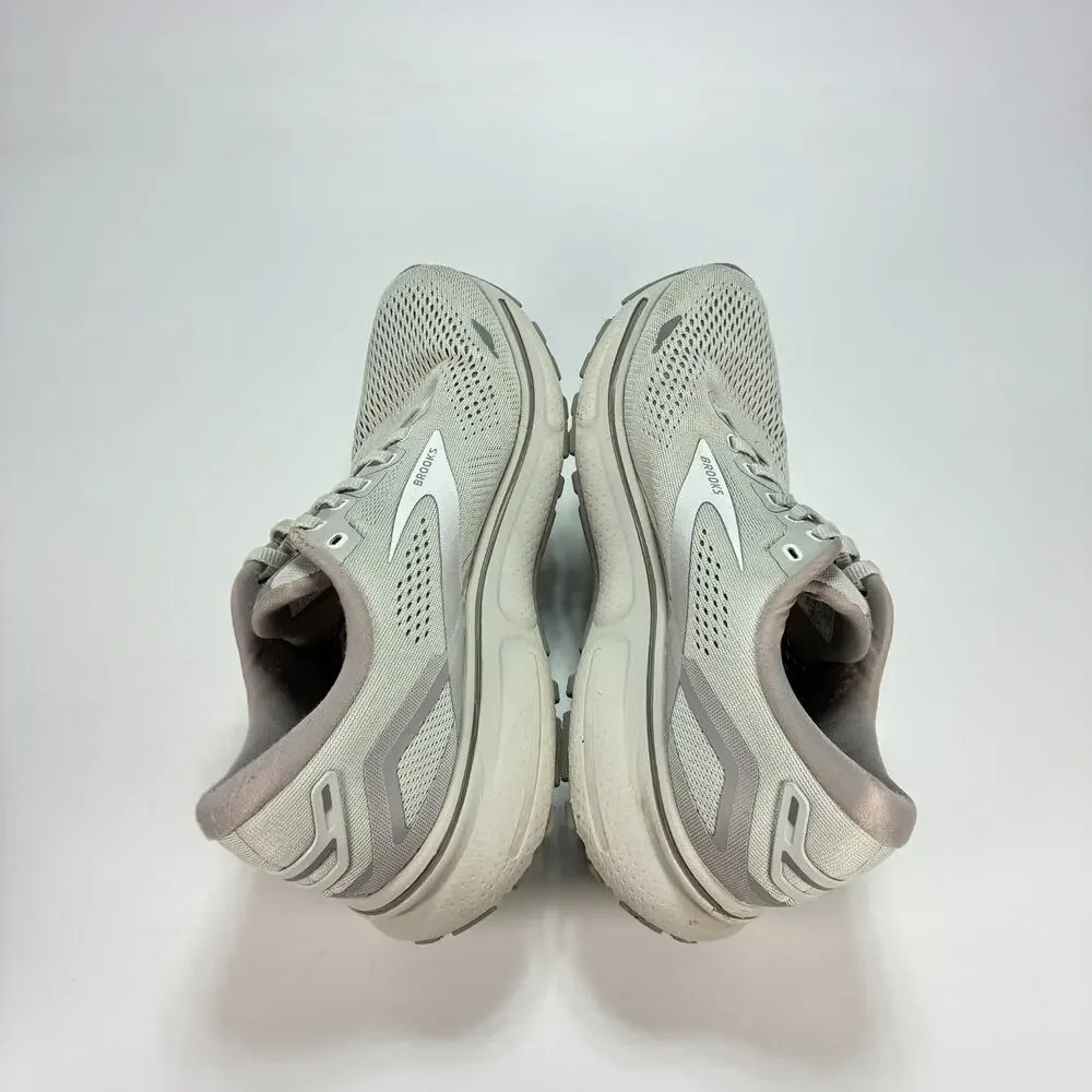 Brooks Ghost 15 Oyster Alloy White Road Running Shoes 1203801B112 Women's Sz 9.5